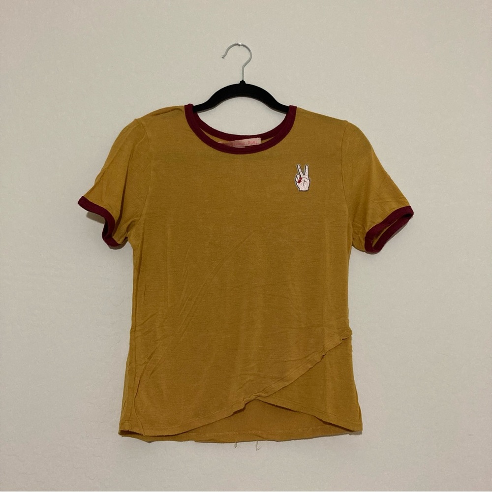 Macy's Rebellious One Peace Hand Sign Top